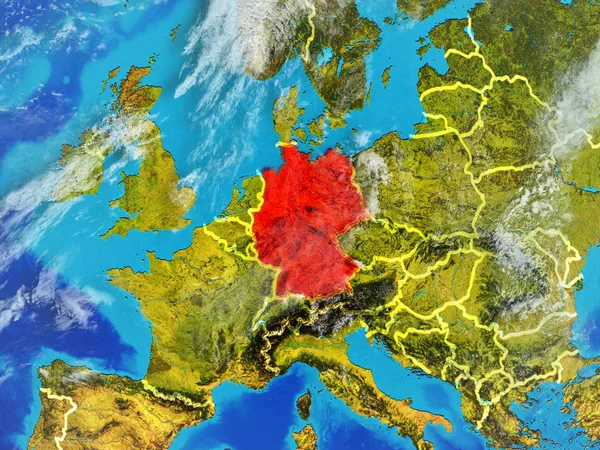 Germania Spazio Modello Pianeta Terra Con Confini Paese Particolare Estremamente — Foto Stock