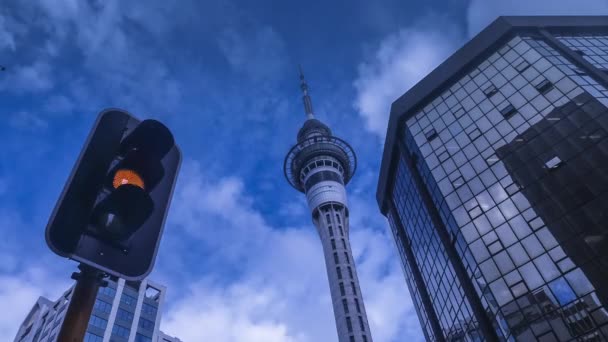 Nueva Zelanda Auckland Marzo 2018 Timelapse Sky Tower Auckland Nueva — Vídeo de stock