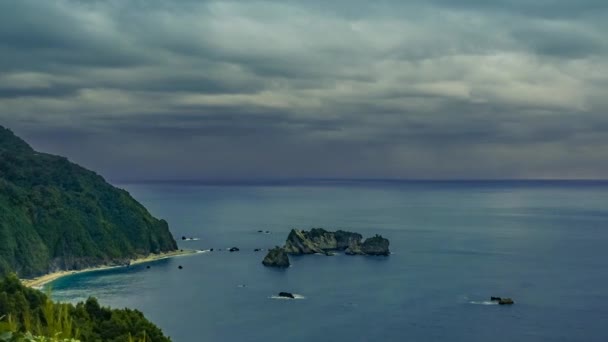 Météo Nuageuse Sur Côte Ouest Nouvelle Zélande Vidéo Timelapse Pluie — Video