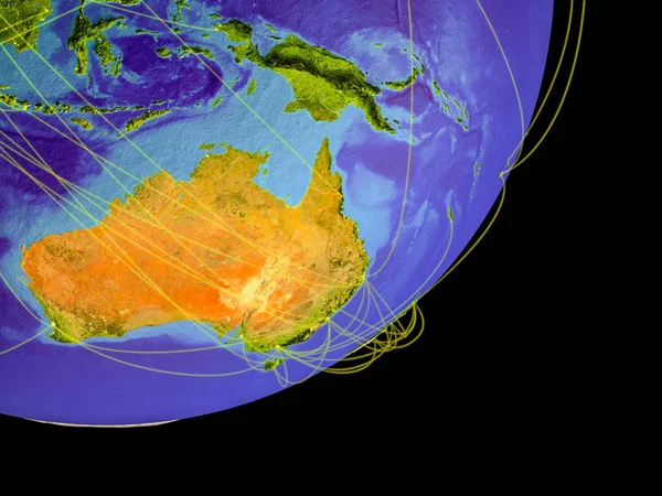 海外との接続を表すと地球上の領域からのオーストラリア旅行 イラスト Nasa から提供されたこのイメージの要素 — ストック写真