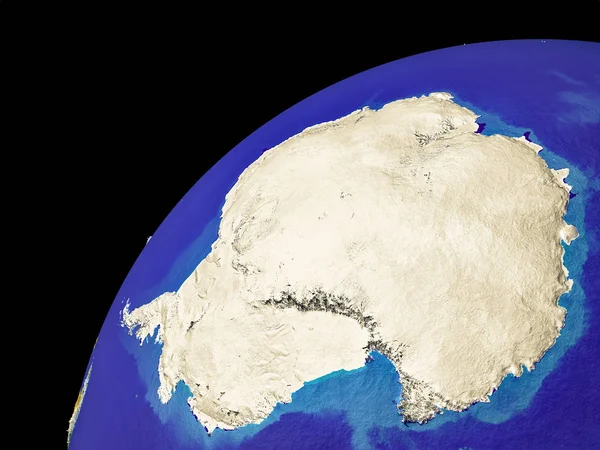 国境と地球上の南極の衛星ビュー 非常に詳細なプラスチック地球表面と青い波と海 イラスト Nasa から提供されたこのイメージの要素 — ストック写真