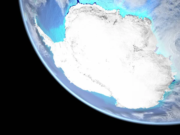 南极洲从太空在一个精美的三维地球模型上 美国宇航局提供的这张图片的元素 — 图库照片