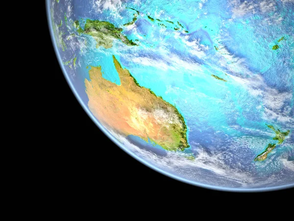 Australië Vanuit Ruimte Een Prachtig Vormgegeven Model Van Aarde Illustratie — Stockfoto
