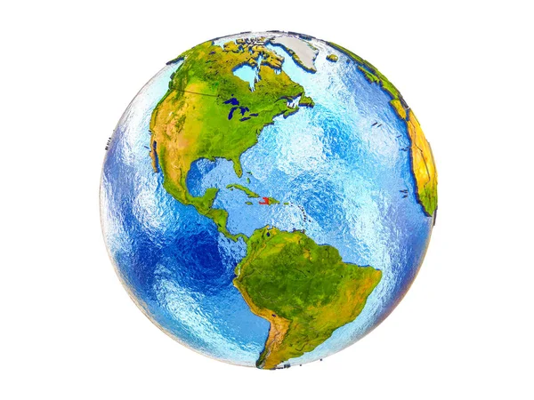 Гаїті Моделі Землі Кордони Води Океанах Ілюстрація Ізольовані Білому Тлі — стокове фото