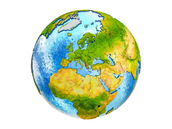 Албанія Моделі Землі Кордони Води Океанах Ілюстрація Ізольовані Білому Тлі — стокове фото