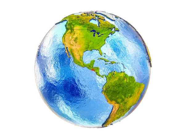 Salvador Model Earth Country Borders Water Oceans Illustration Isolated White — Stock Photo, Image