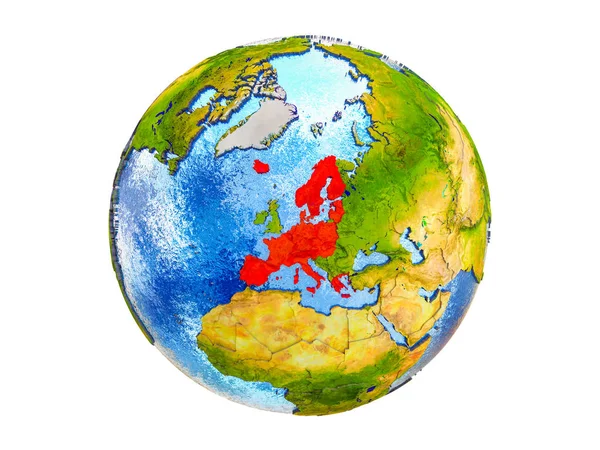 Schengenského Prostoru Členů Model Země Hranice Země Vody Oceánech Ilustrace — Stock fotografie