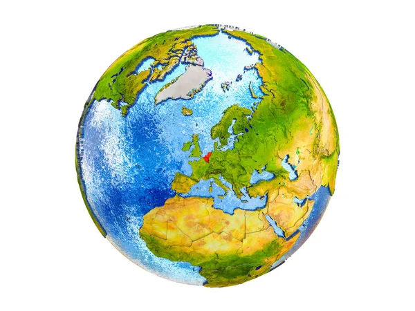 Benelux Union Modelo Terra Com Fronteiras País Água Nos Oceanos — Fotografia de Stock