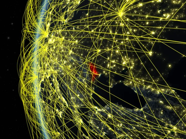 Молдова Космосу Моделі Землі Ніч Міжнародної Мережі Концепція Цифрового Язку — стокове фото