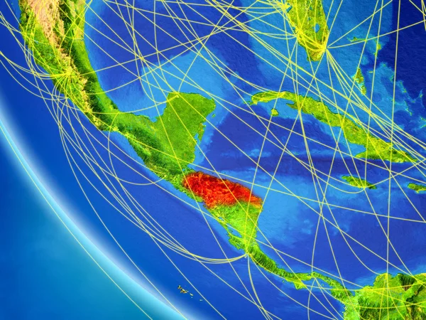 Honduras Auf Dem Planeten Erde Aus Dem All Mit Netzwerk — Stockfoto