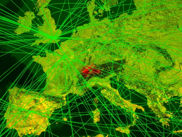 Svájc Hálózatok Digitális Térképen Nemzetközi Utazás Kommunikáció Technológia Fogalmát Illusztráció — Stock Fotó