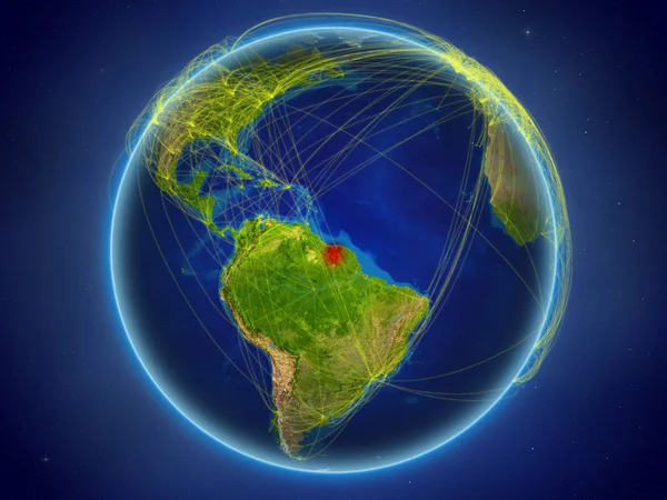 Surinam Aus Dem All Auf Dem Planeten Erde Mit Digitalem — Stockfoto