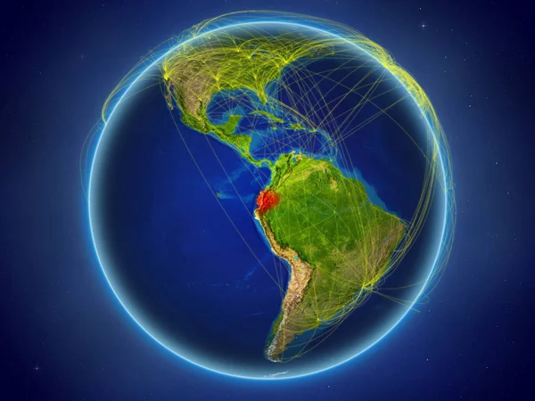 Ecuador Space Planet Earth Digital Network Representing International Communication Technology — Stock Photo, Image