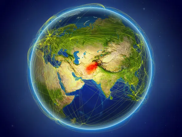 Afghanistan Aus Dem All Auf Dem Planeten Erde Mit Digitalem — Stockfoto