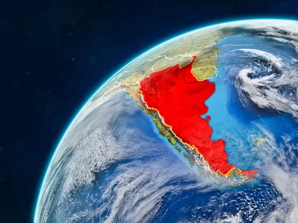 Argentina Modelo Realista Planeta Terra Com Fronteiras País Superfície Planeta — Fotografia de Stock
