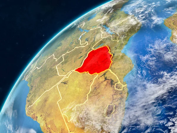 Zimbabve gerçekçi bir model ülke sınırları ve çok detaylı gezegenin yüzey ve bulutlar Dünya gezegeni üzerinde. 3D çizim. Nasa tarafından döşenmiş bu görüntü unsurları.