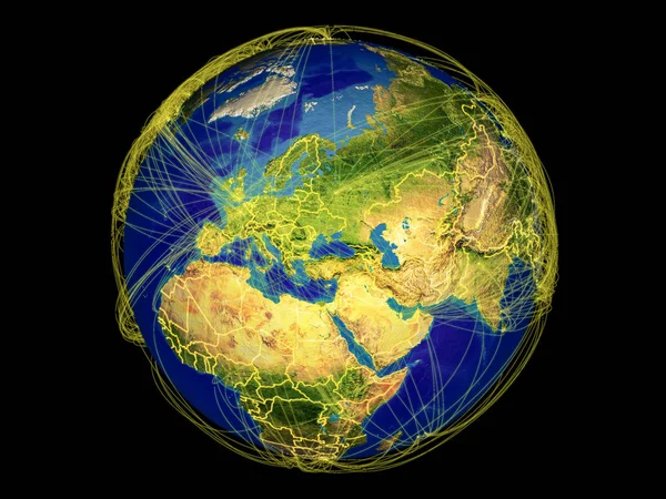 Black Sea Region Space Earth Country Borders Lines Representing International — Stock Photo, Image