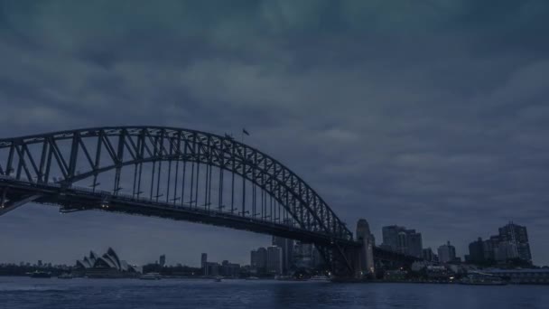 悉尼夜幕降临时光流逝 — 图库视频影像