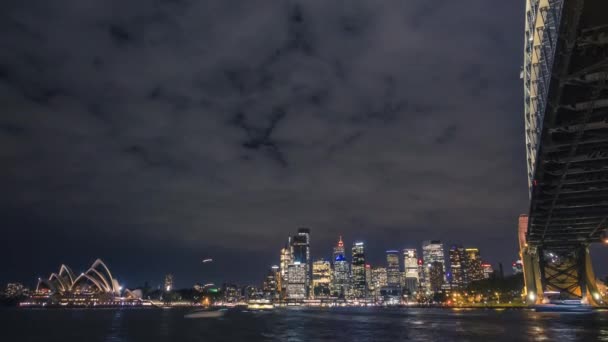 Sydney på natten — Stockvideo