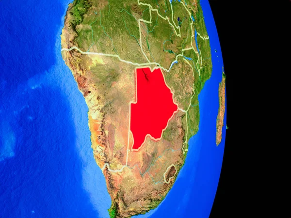 Botswana Sur Modèle Réaliste Planète Terre Avec Les Frontières Pays — Photo