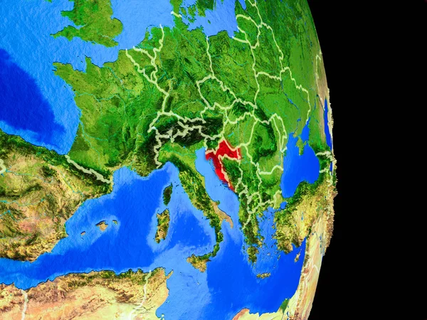 Хорватія Реалістична Модель Планети Земля Кордони Дуже Детальну Поверхні Планети — стокове фото
