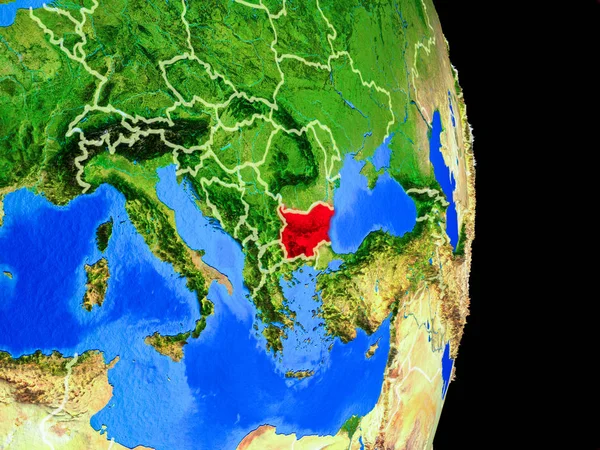 Bulgaria Sul Modello Realistico Del Pianeta Terra Con Confini Nazionali — Foto Stock