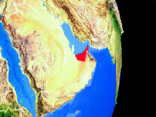 アラブ首長国のボーダーとの非常に詳細な惑星の表面地球の現実的なモデル イラスト Nasa から提供されたこのイメージの要素 — ストック写真