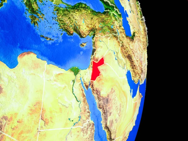 Jordan Gerçekçi Bir Model Ülke Sınırları Çok Detaylı Gezegenin Yüzeyi — Stok fotoğraf