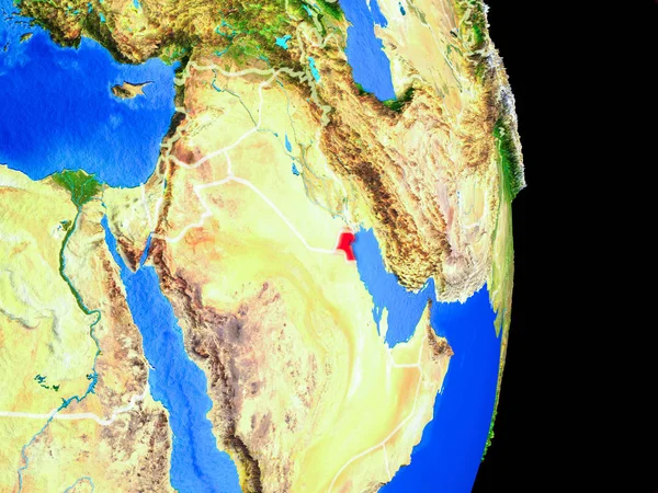 Kuwait Modelo Realista Planeta Terra Com Fronteiras País Superfície Planeta — Fotografia de Stock