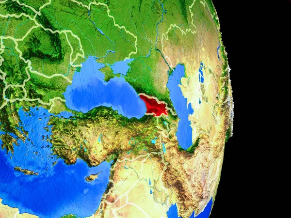 Geórgia Modelo Realista Planeta Terra Com Fronteiras País Superfície Planeta — Fotografia de Stock