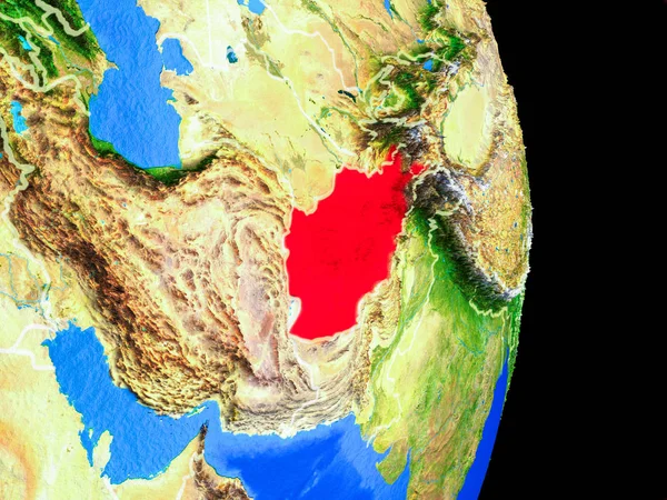 Afeganistão Modelo Realista Planeta Terra Com Fronteiras País Superfície Planeta — Fotografia de Stock