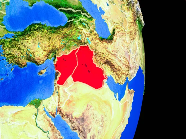 Estado Islâmico Modelo Realista Planeta Terra Com Fronteiras País Superfície — Fotografia de Stock