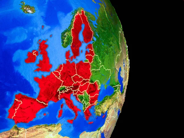 Evropské Unie Realistický Model Planety Země Hranice Země Velmi Podrobné — Stock fotografie