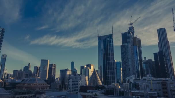 Auringonlasku Melbournessa timelapse — kuvapankkivideo