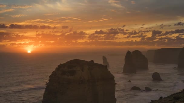 Timelapse de puesta del sol por Doce Apóstoles — Vídeos de Stock