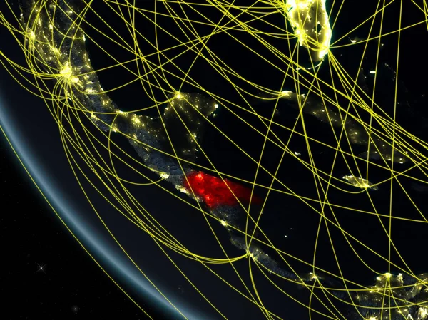 Гондурас Планеті Земля Космосу Ніч Мережі Концепція Міжнародного Язку Технології — стокове фото