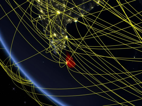 Sri Lanka Sur Planète Terre Depuis Espace Nuit Avec Réseau — Photo