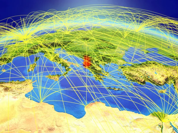 Албанія Планеті Земля Міжнародної Мережі Представлення Язку Подорожі Язки Ілюстрації — стокове фото