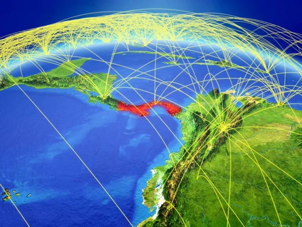 Panama Auf Dem Planeten Erde Mit Einem Internationalen Netzwerk Das — Stockfoto