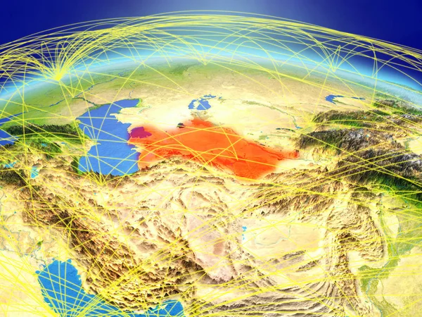 Туркменістан Планеті Земля Міжнародної Мережі Представлення Язку Подорожі Язки Ілюстрації — стокове фото