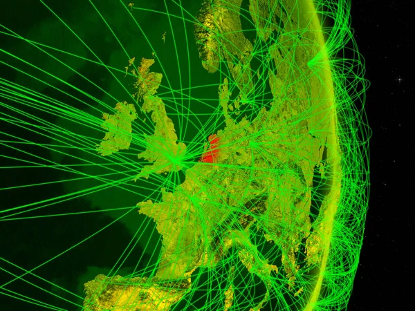 Hollandia Digitális Földön Hálózattal Kapcsolat Utazás Kommunikáció Fogalma Illusztráció Kép — Stock Fotó