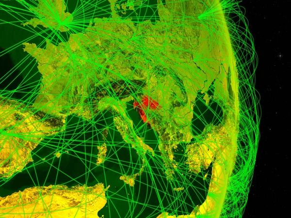 Croácia Planeta Digital Terra Com Rede Conceito Conectividade Viagens Comunicação — Fotografia de Stock