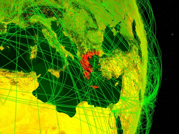 Греція Цифровий Планеті Земля Мережею Концепція Підключення Відрядних Язку Ілюстрації — стокове фото
