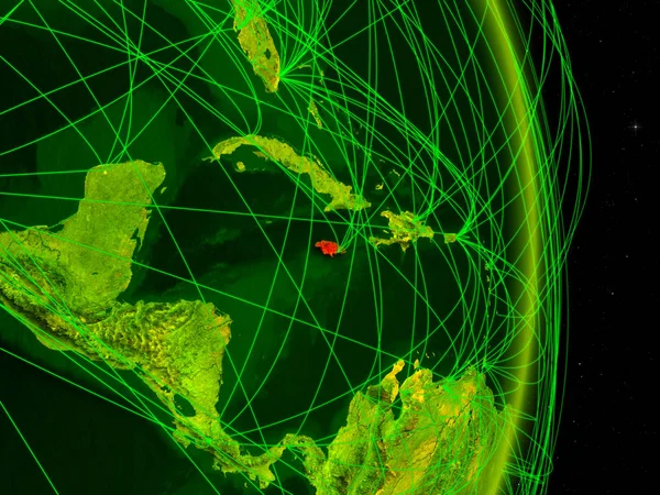 Jamaïque Sur Planète Numérique Terre Avec Réseau Concept Connectivité Voyage — Photo