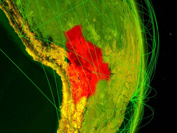 Bolivia Planeta Digital Tierra Con Red Concepto Conectividad Viajes Comunicación —  Fotos de Stock