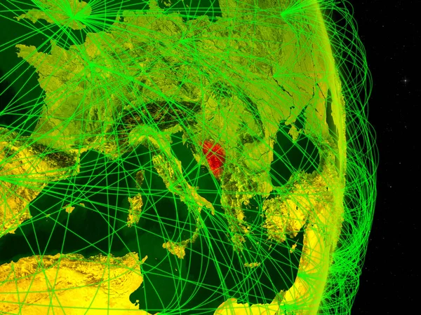 Bosznia Hercegovina Digitális Földön Hálózattal Kapcsolat Utazás Kommunikáció Fogalma Illusztráció — Stock Fotó