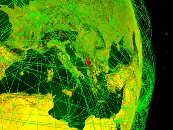 Чорногорія Цифровий Планеті Земля Мережею Концепція Підключення Відрядних Язку Ілюстрації — стокове фото