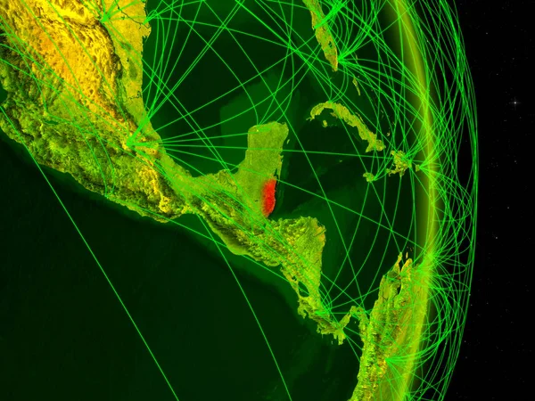 Belize Sur Planète Numérique Terre Avec Réseau Concept Connectivité Voyage — Photo