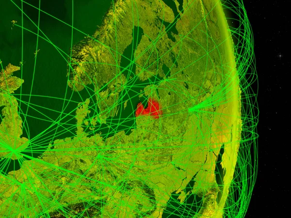 Lettország Digitális Földön Hálózattal Kapcsolat Utazás Kommunikáció Fogalma Illusztráció Kép — Stock Fotó