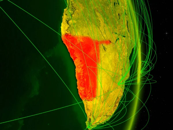 Namibia Planeta Digital Tierra Con Red Concepto Conectividad Viajes Comunicación — Foto de Stock